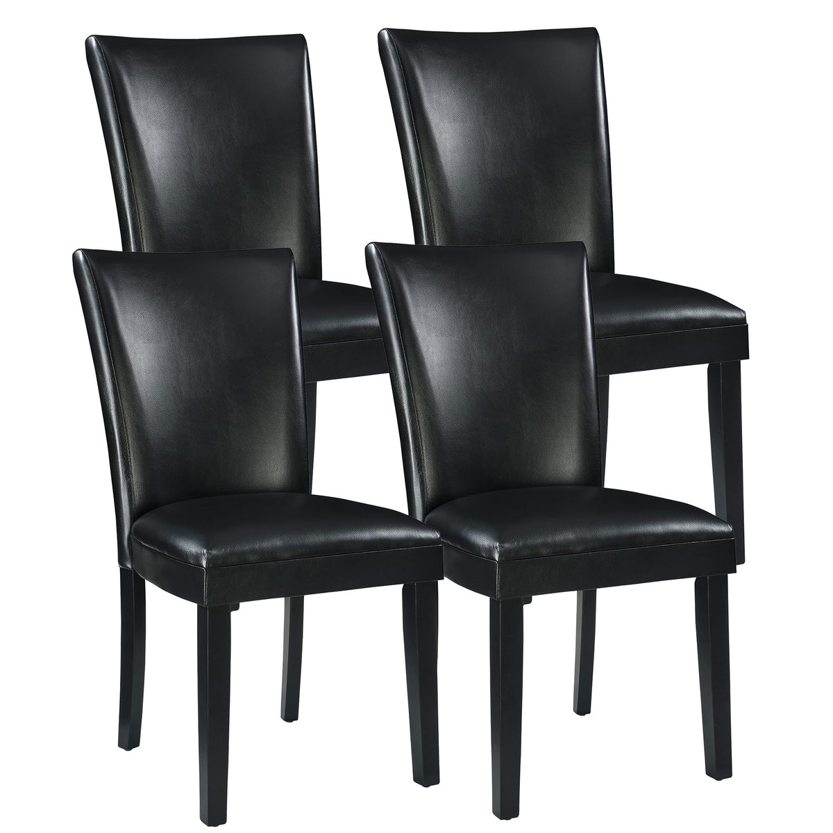 45 inch Round Glass Dining Table Set for 4 with Chairs W73115