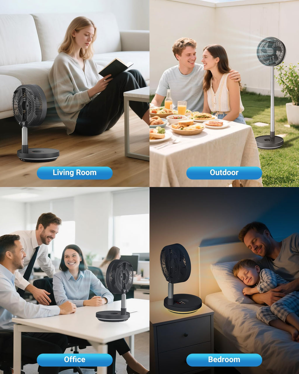 10" Portable Oscillating Fan with 10000mAh Rechargeable Battery P59858