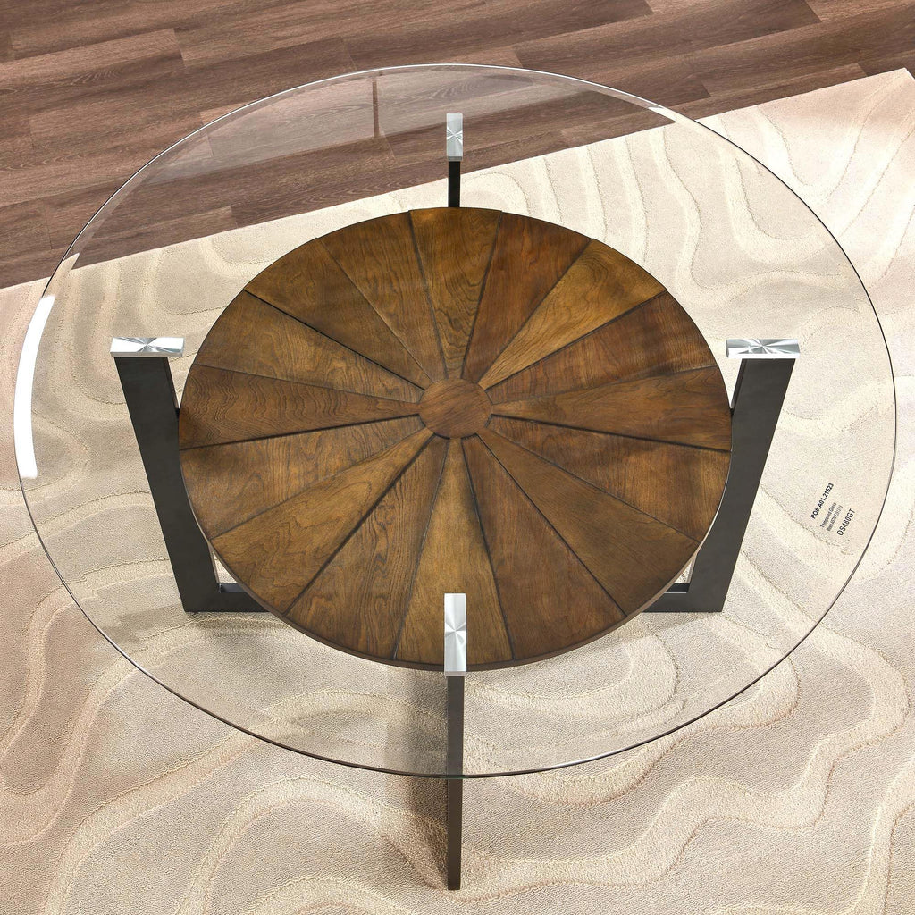 45 inch Round Glass Dining Table Set for 4 with Chairs W73115