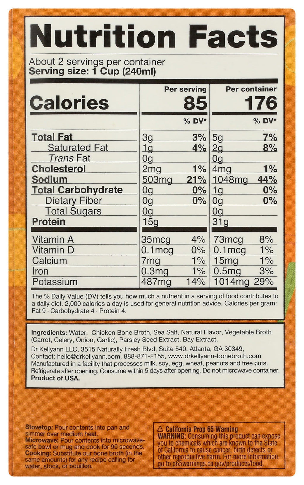 Bone Broth Chicken Roasted 16.9 Ounce B391