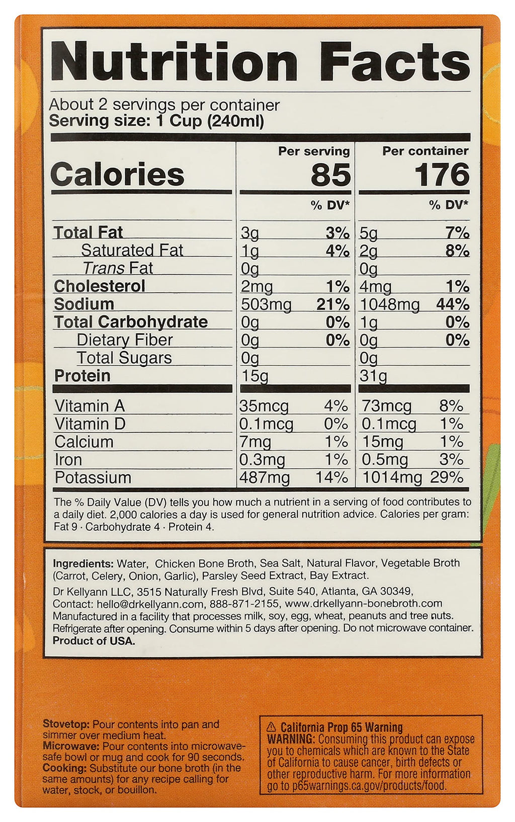 Bone Broth Chicken Roasted 16.9 Ounce B391