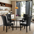 45 inch Round Glass Dining Table Set for 4 with Chairs W73115