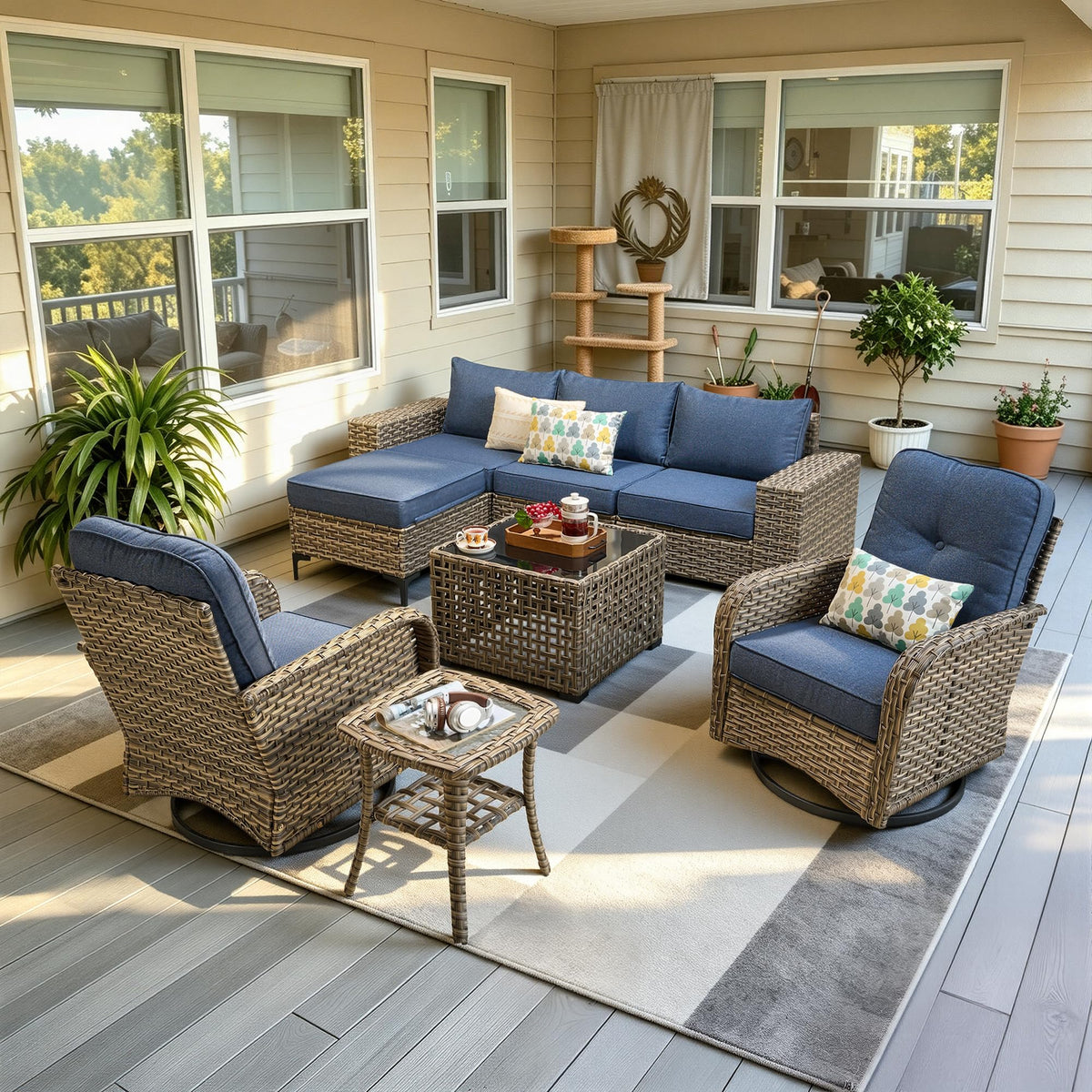 8 Piece Wicker Outdoor Sectional Sofa Set G7711