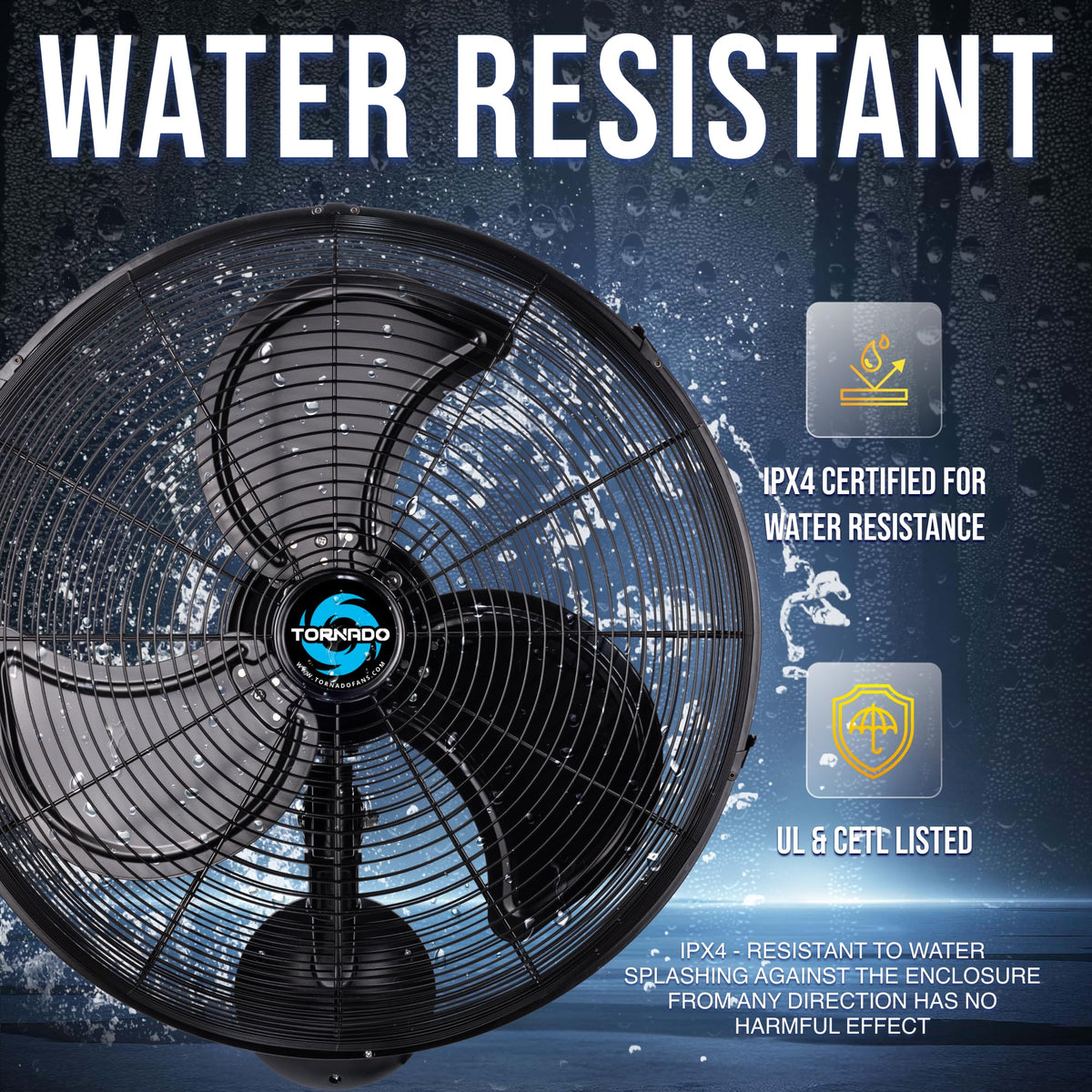 20 Inch Oscillating 3-Speed Waterproof Wall Mount Fan I59537