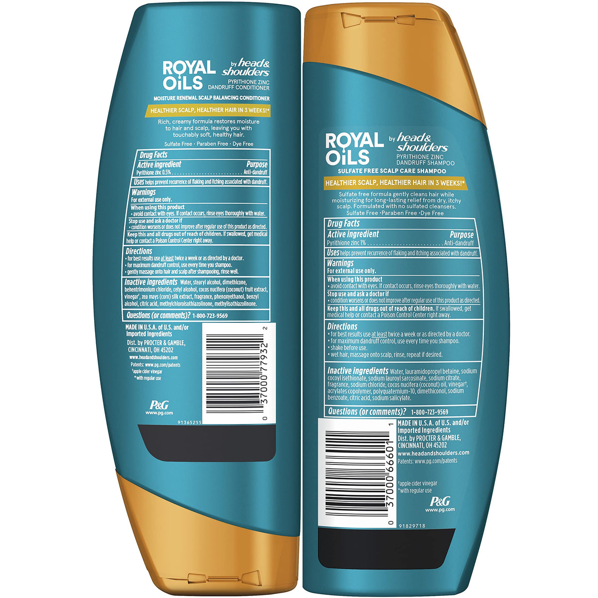 Shampoo and Conditioner Set 1% Pyrithione Zinc 12.8 fl oz I291