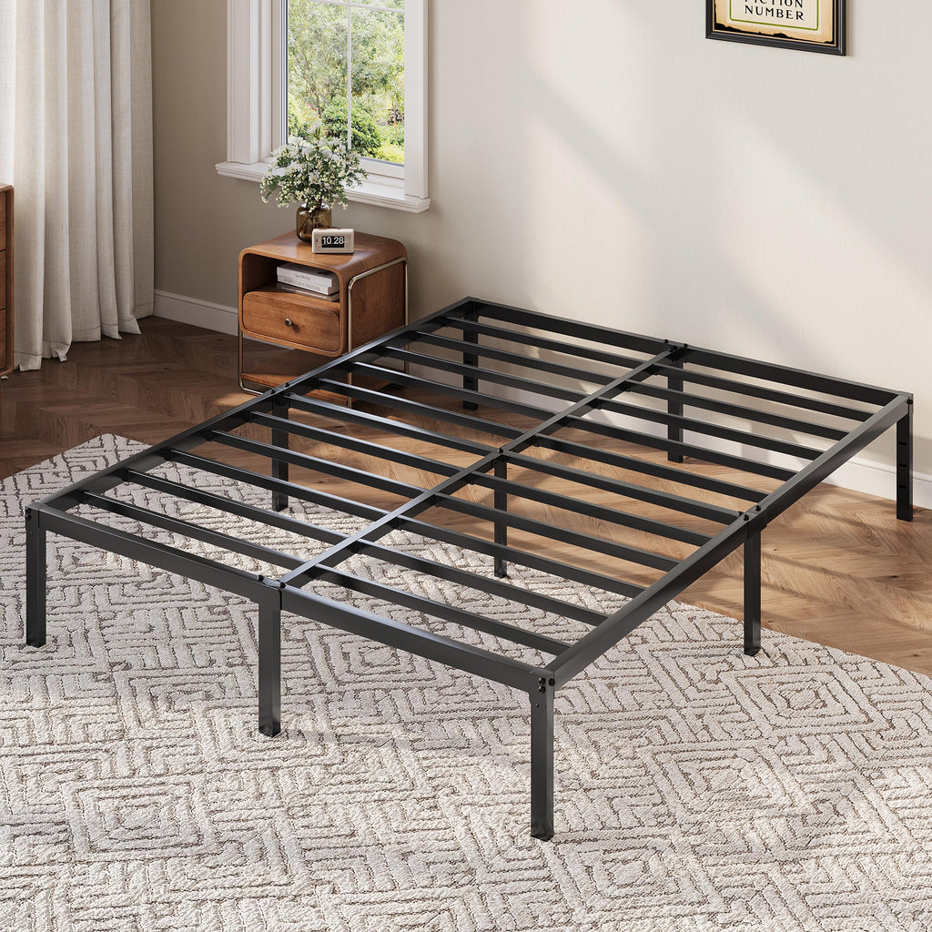 Queen 12 Inch Metal Bed Frame with Storage Space J687