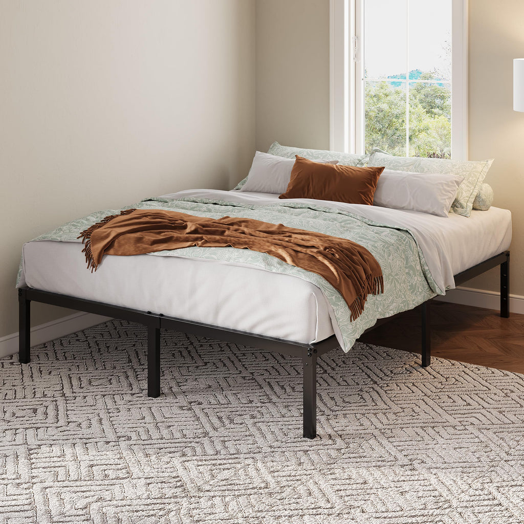 Queen 12 Inch Metal Bed Frame with Storage Space J687